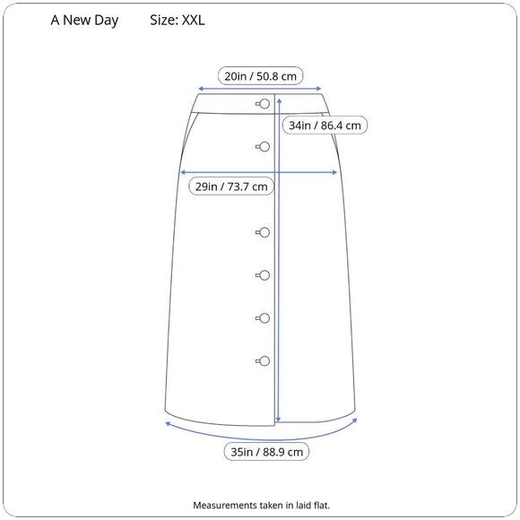 A New Day Womens Red Midi Skirt With Button Detail & Side Pockets Plus Size XXL - Picture 3 of 9